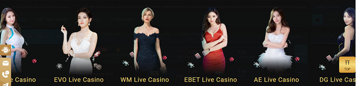 Live casino có nhiều sảnh game khác nhau